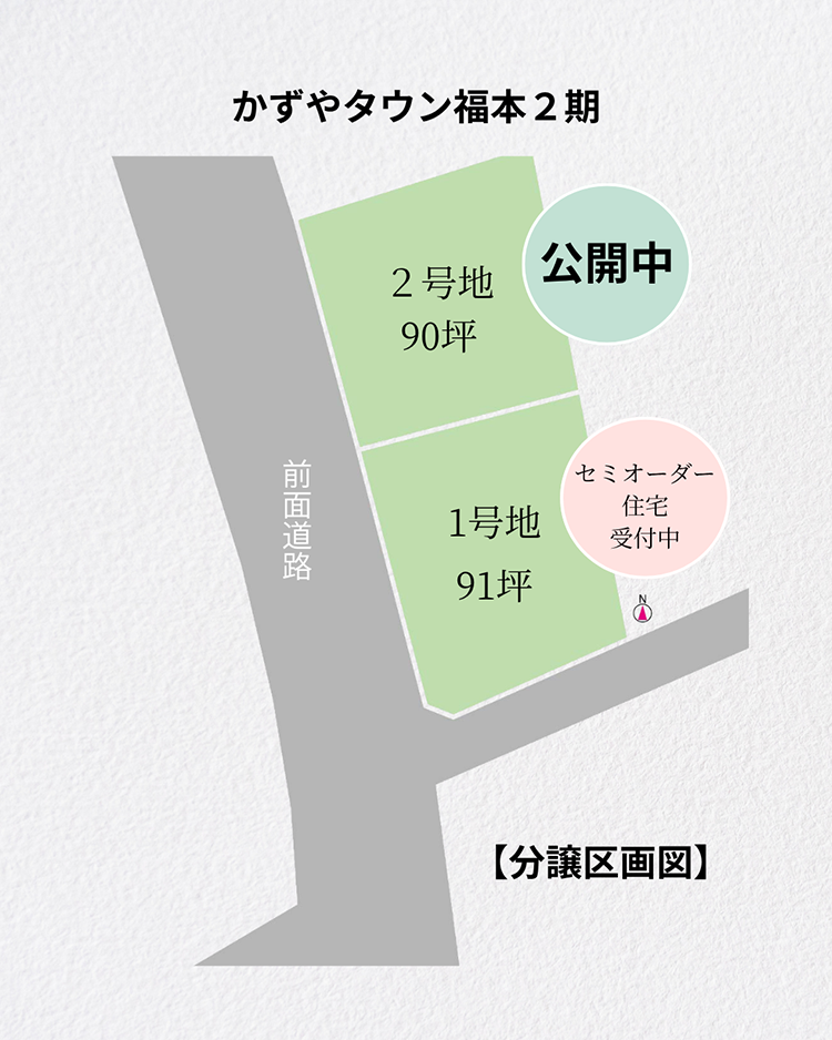 菊池市泗水町|かずやタウン福本 区画図
