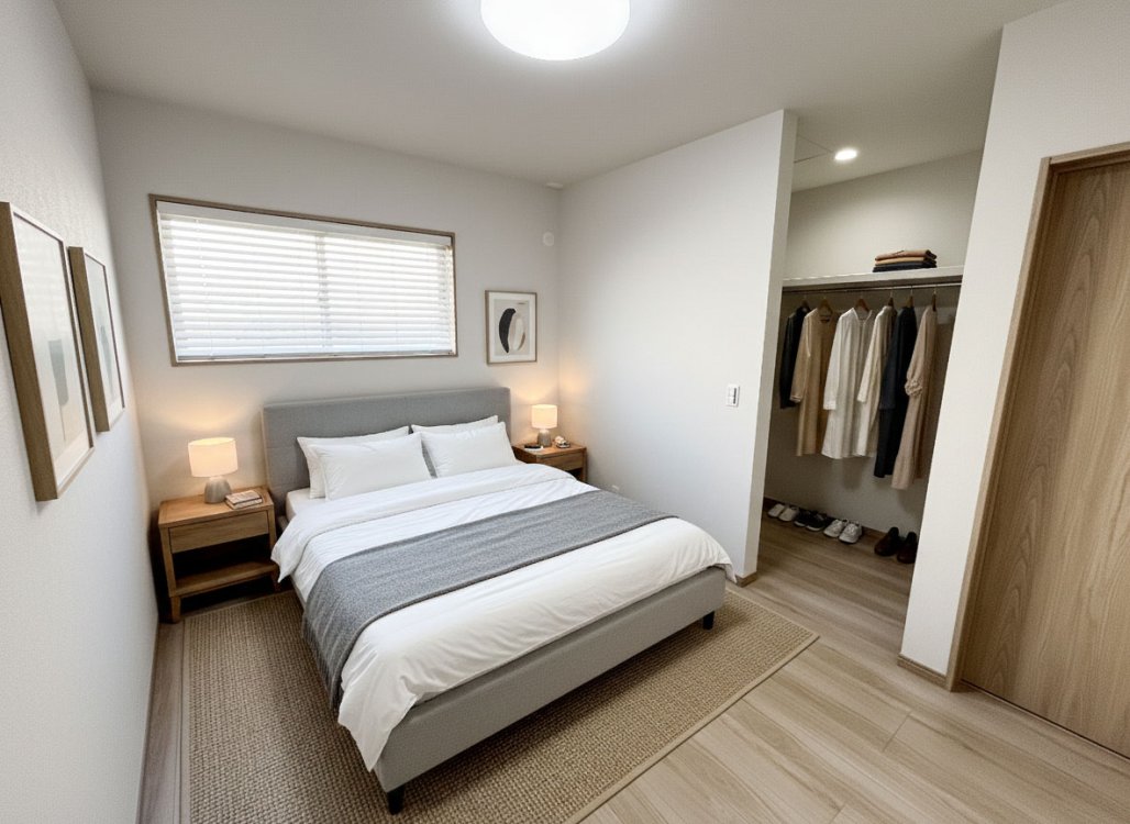 玄関ホールを中心に個室をセット